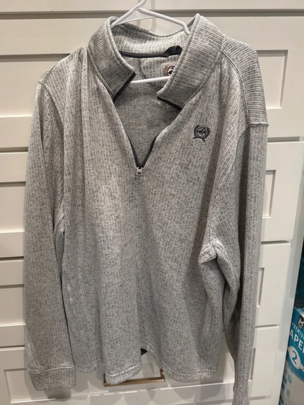 Cinch Men's Light Gray Half-Zip Pullover Sweater